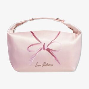 NWT Sam Edelman Pink Bow Satin Snap Zip Bag Purse